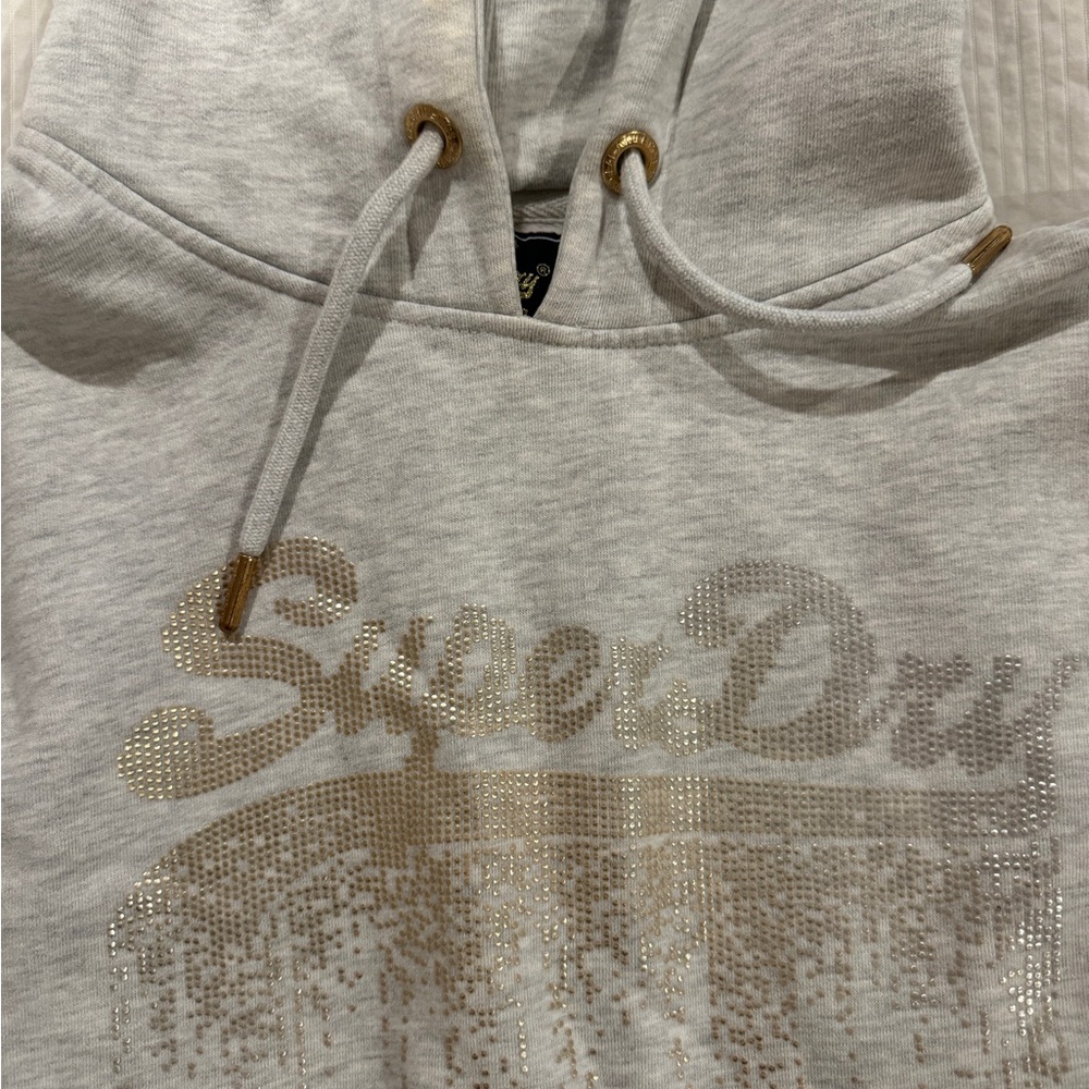 Superdry Gray Hoodie with Gold Logo
